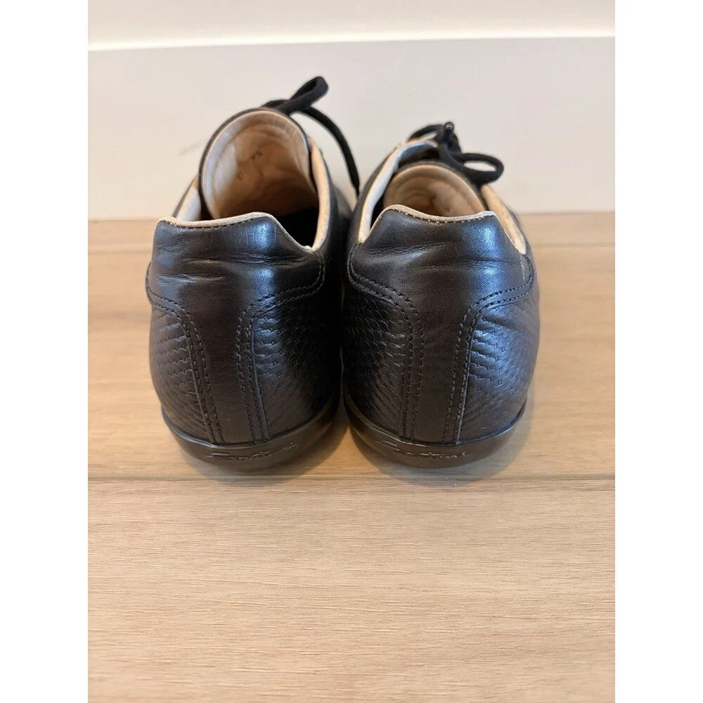 Santoni Club Men’s Black Leather Lace Up Shoes Sneakers  Size 9.5 D